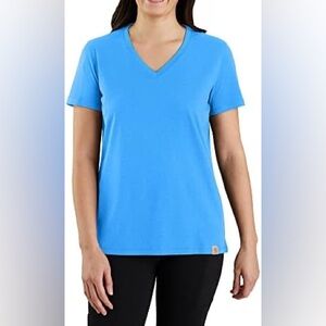 CARHARTT WOMEN'S TENCEL FIBER SERIES RELAXED FIT SHORT-SLEEVE V-NECK T-SHIRT